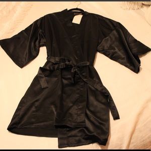 Black silk robe
